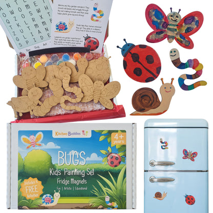 Kitchen Buddies Bugs Kids Painting Set 4+ - Fridge Magnets - 8 Shapes