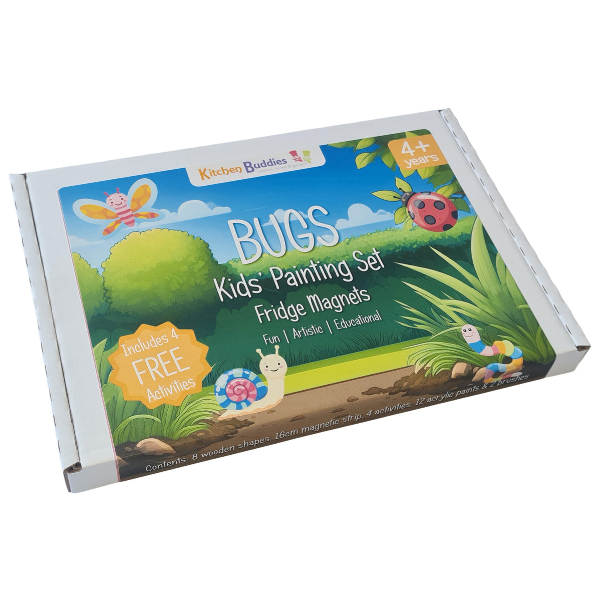 Kitchen Buddies Bugs Kids Painting Set 4+ - Fridge Magnets - 8 Shapes
