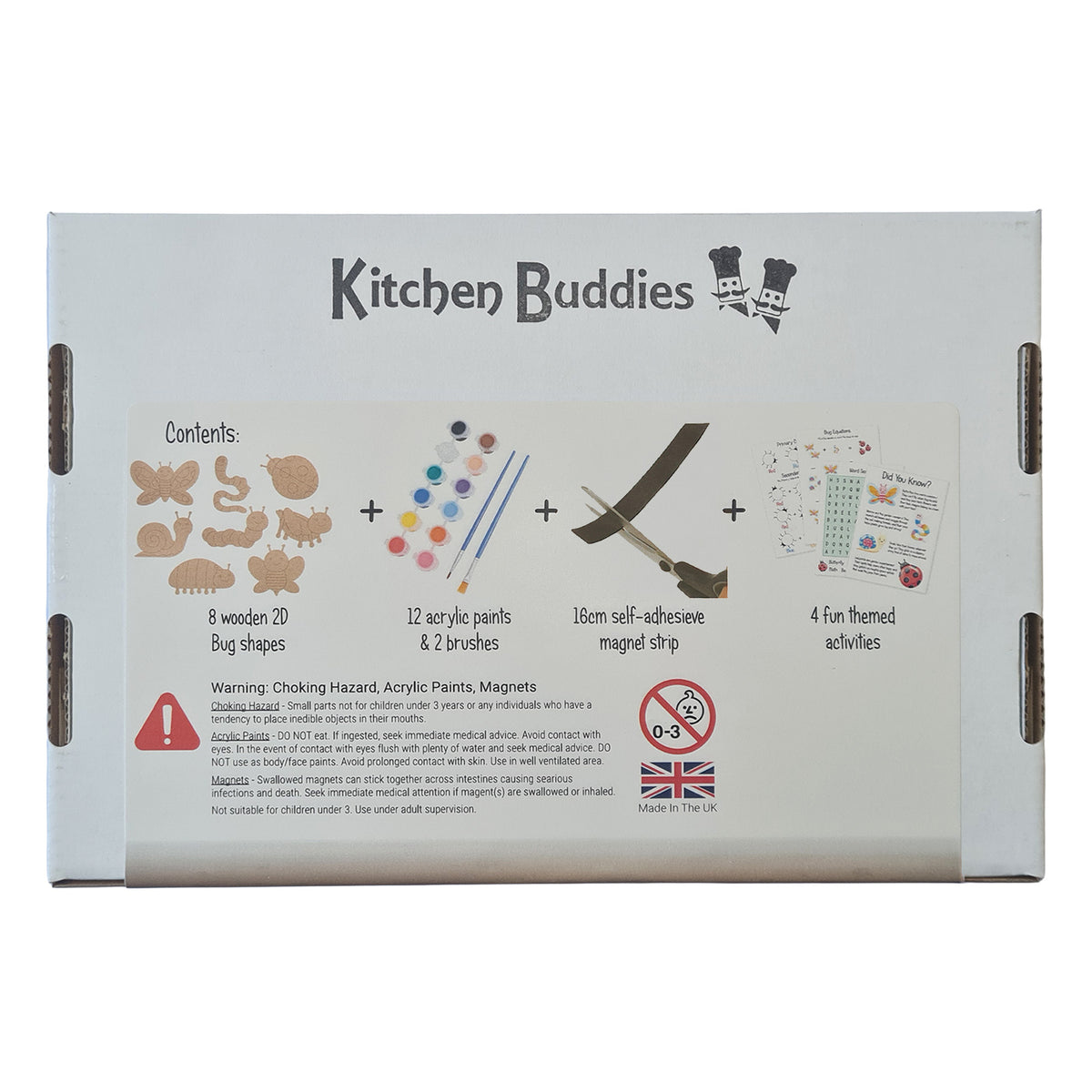 Kitchen Buddies Bugs Kids Painting Set 4+ - Fridge Magnets - 8 Shapes