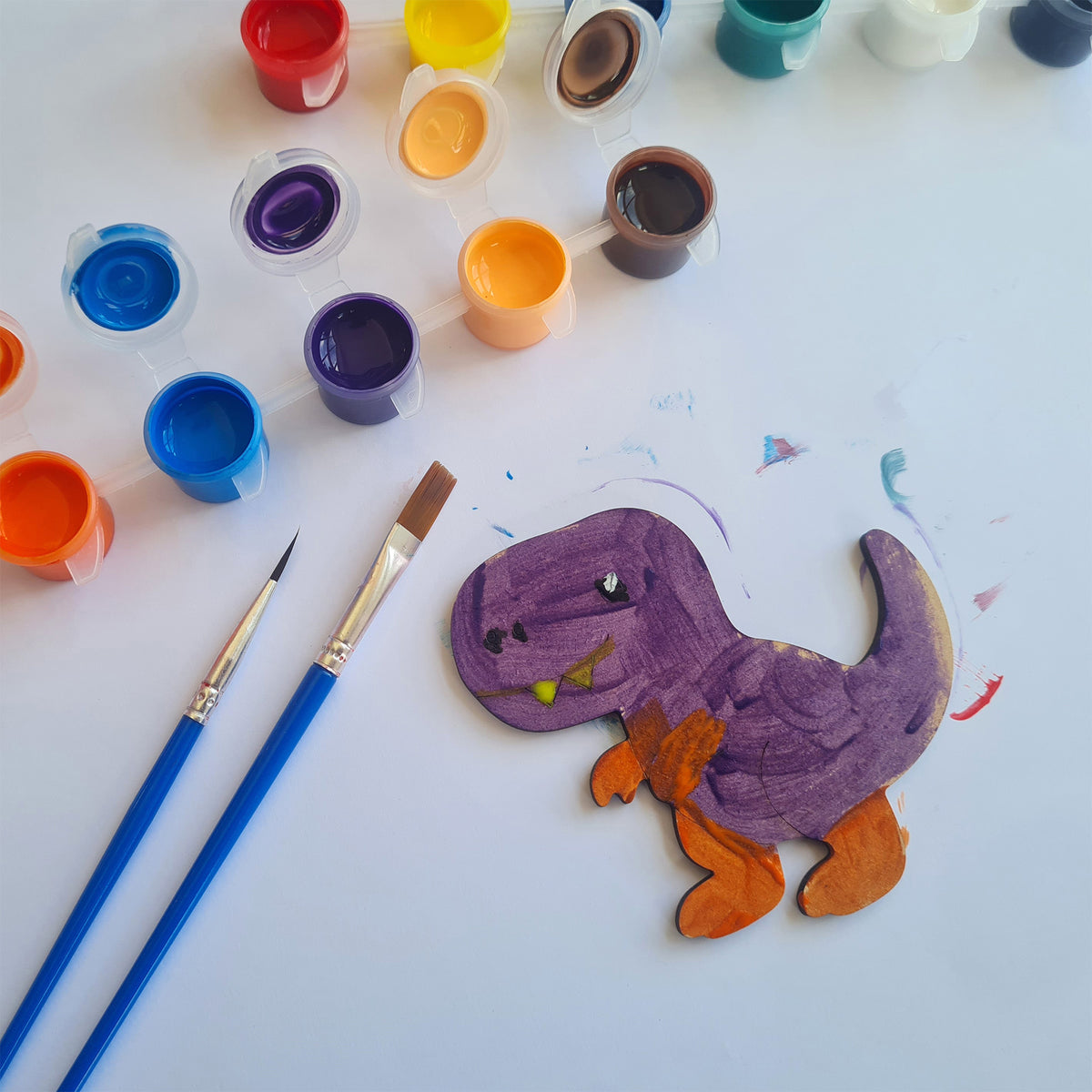Kitchen Buddies Dinosaur Kids Painting Set 4+ - Fridge Magnets - 8 Shapes
