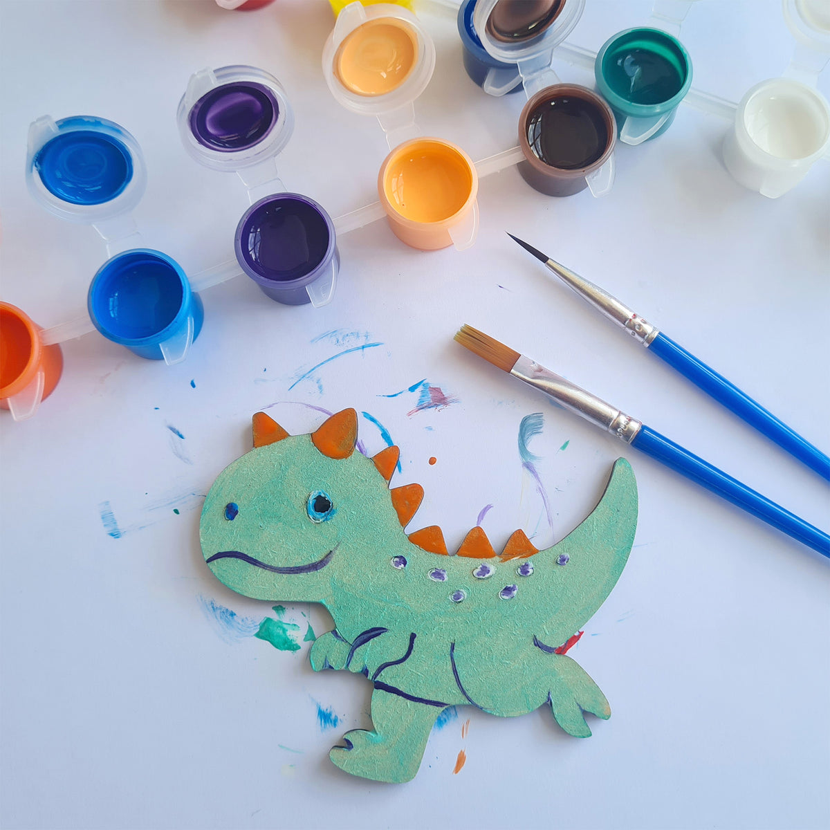 Kitchen Buddies Dinosaur Kids Painting Set 4+ - Fridge Magnets - 8 Shapes
