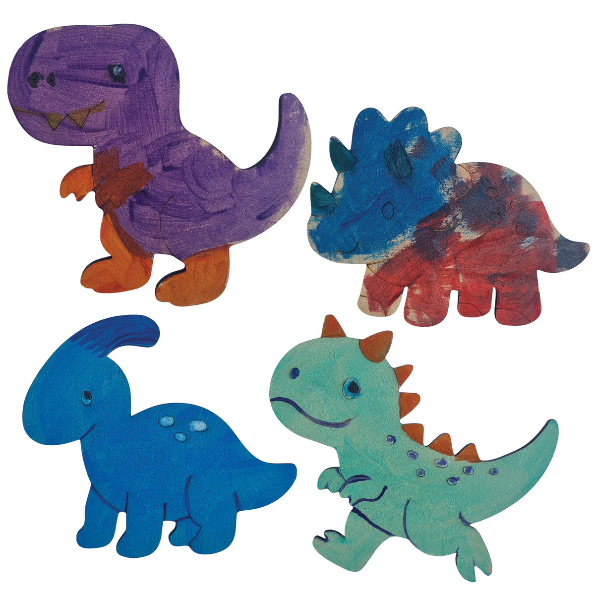 Kitchen Buddies Dinosaur Kids Painting Set 4+ - Fridge Magnets - 8 Shapes