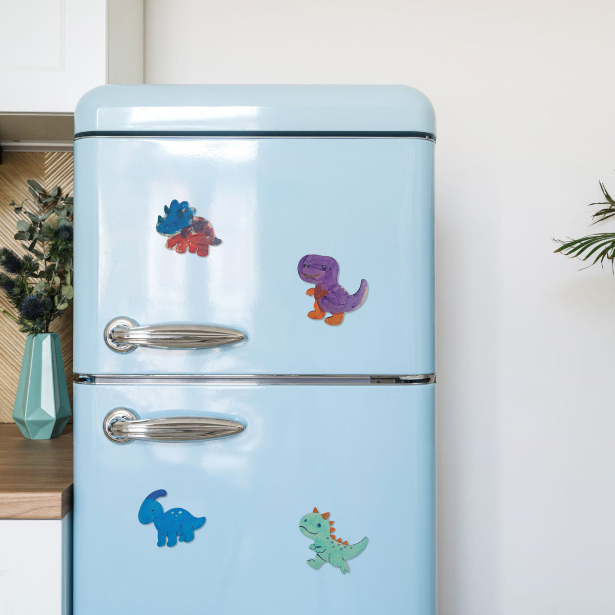 Kitchen Buddies Dinosaur Kids Painting Set 4+ - Fridge Magnets - 8 Shapes
