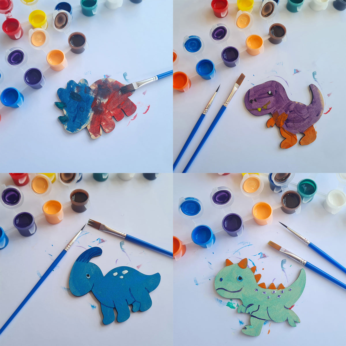Kitchen Buddies Dinosaur Kids Painting Set 4+ - Fridge Magnets - 8 Shapes
