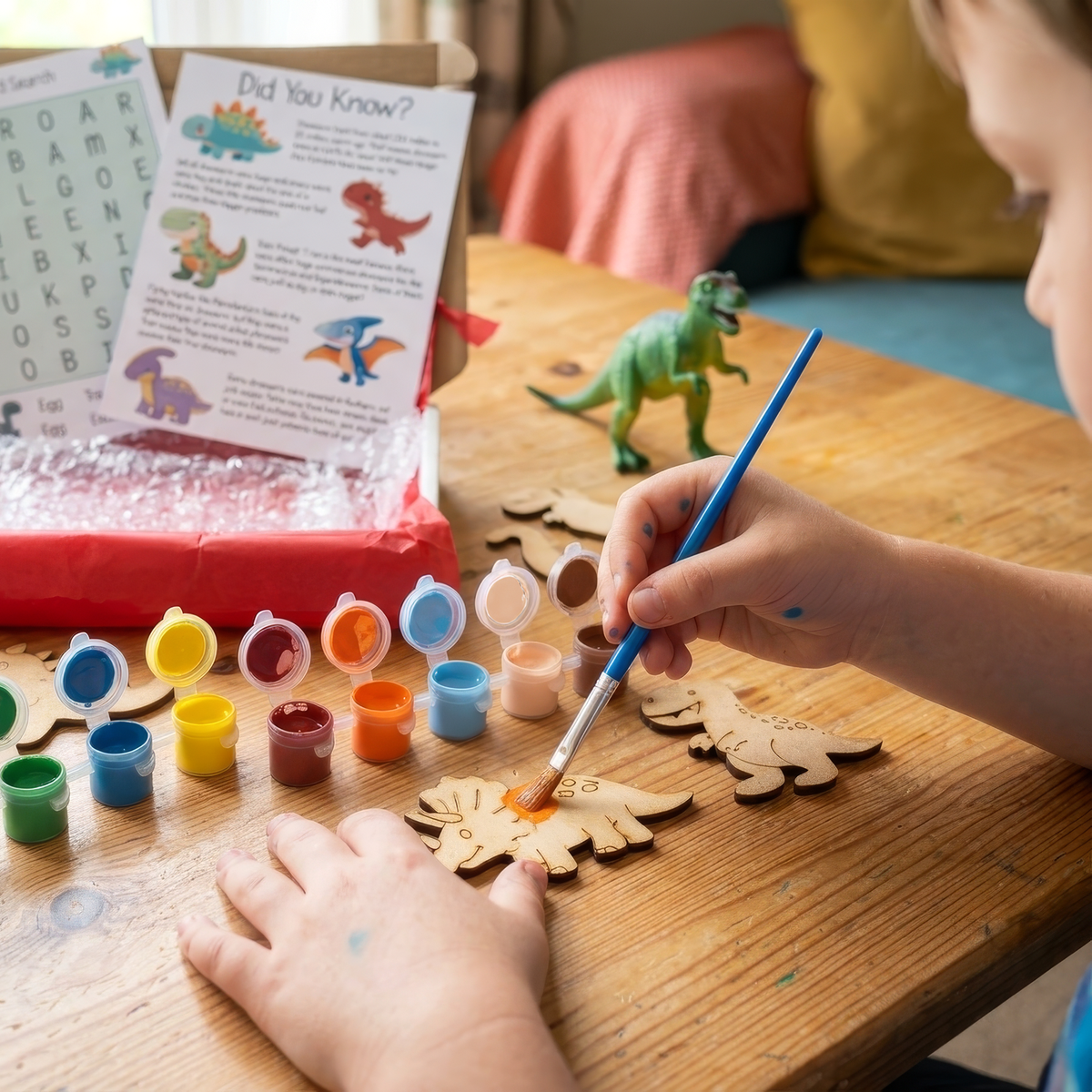 Kitchen Buddies Dinosaur Kids Painting Set 4+ - Fridge Magnets - 8 Shapes