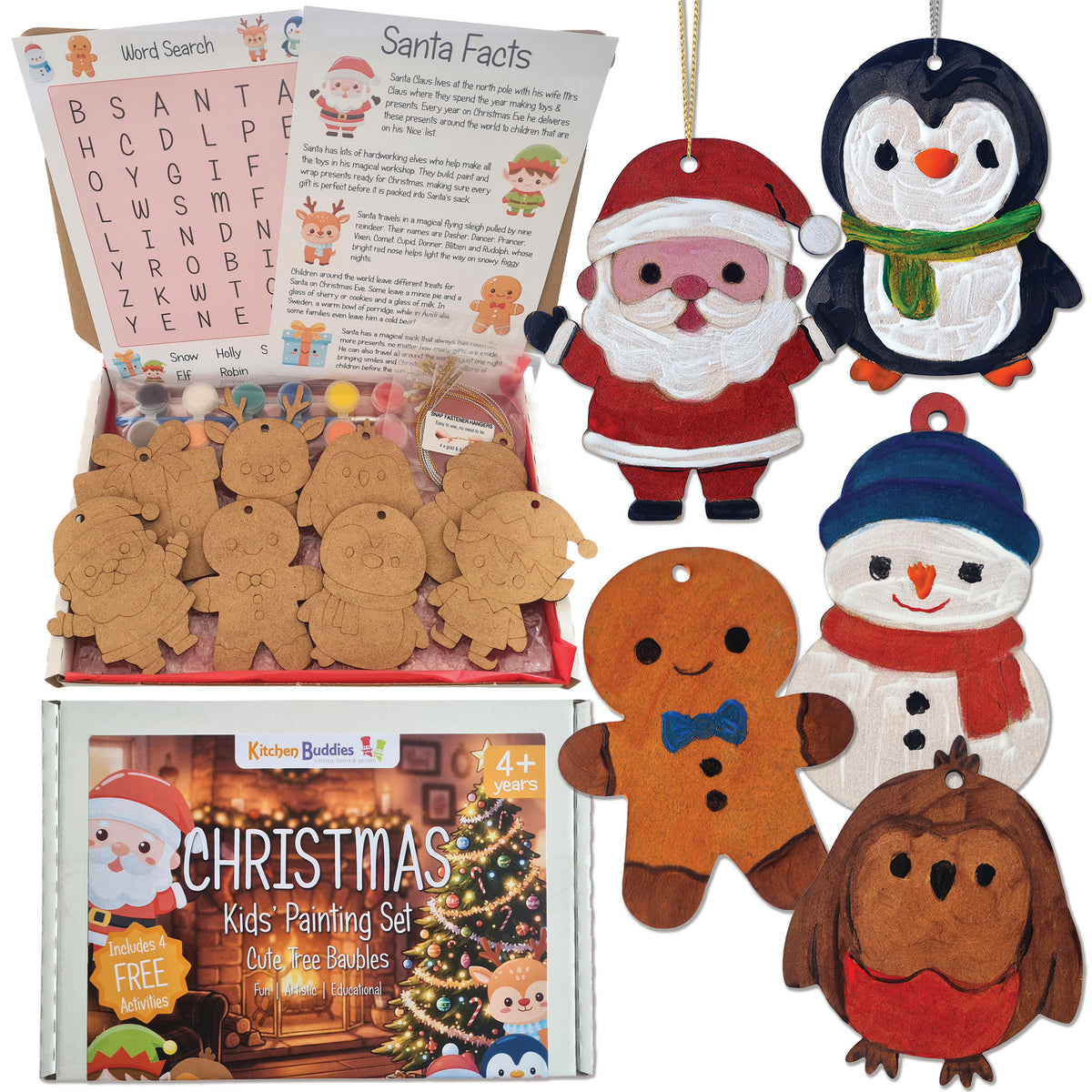 Kitchen Buddies Christmas Cutie Baubles Kids Painting Set 4+