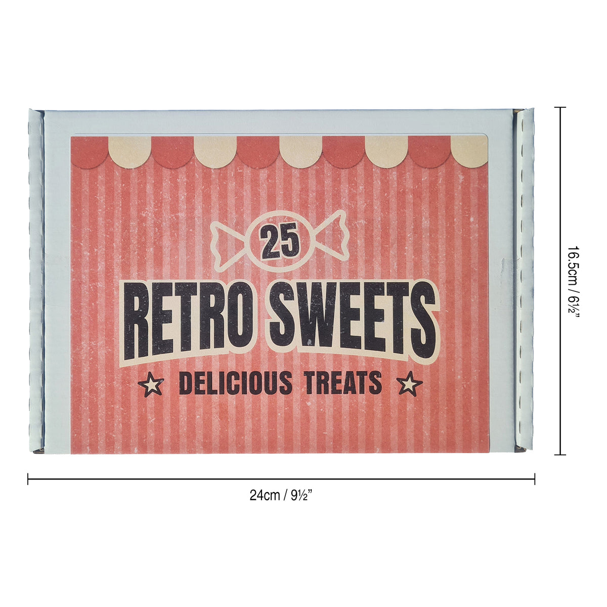 Retro Sweets Gift Box with 25 Pieces of Letterbox-Friendly British Candy