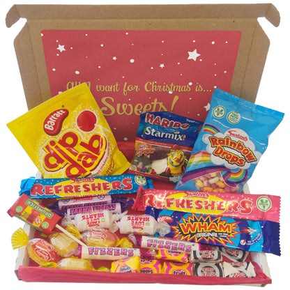 Christmas Retro Sweets Gift Box 25pc, Letterbox Candy Hamper