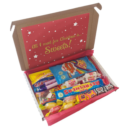 Christmas Retro Sweets Gift Box 25pc, Letterbox Candy Hamper