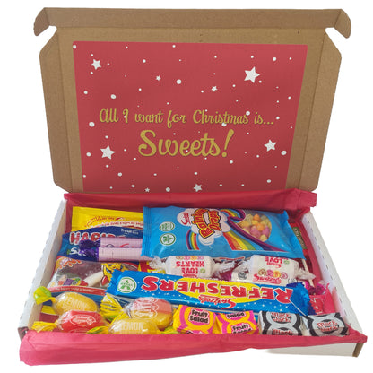 Christmas Retro Sweets Gift Box 25pc, Letterbox Candy Hamper