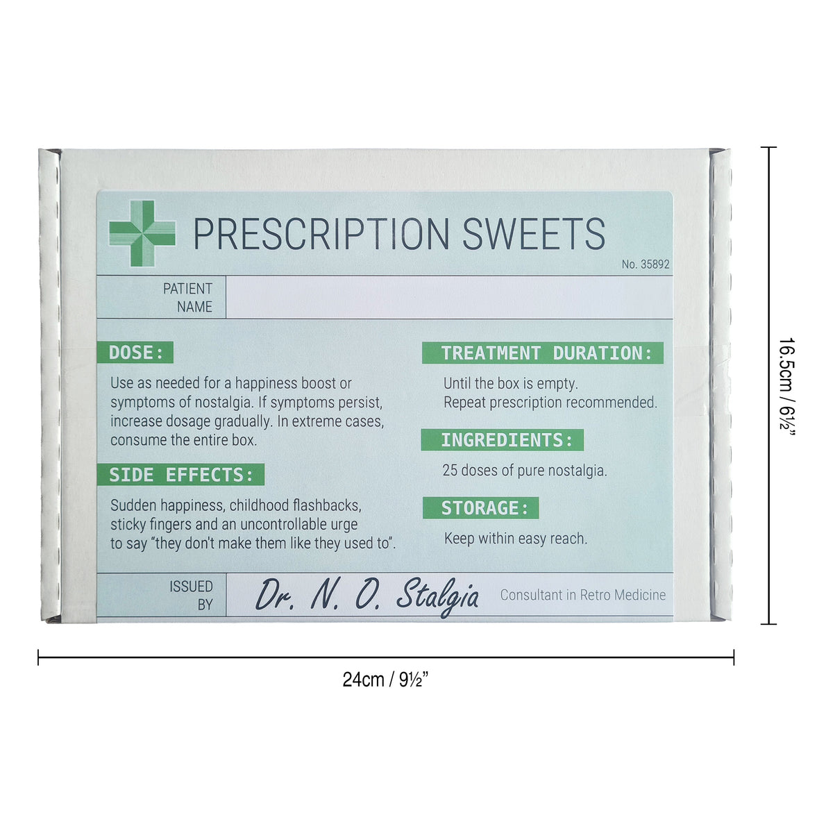 Prescription Retro Sweets Gift Box 25pc, Letterbox Candy Hamper