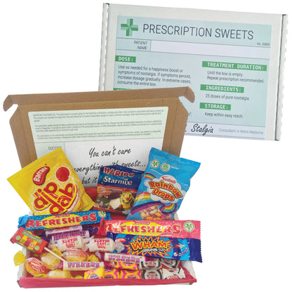 Prescription Retro Sweets Gift Box 25pc, Letterbox Candy Hamper