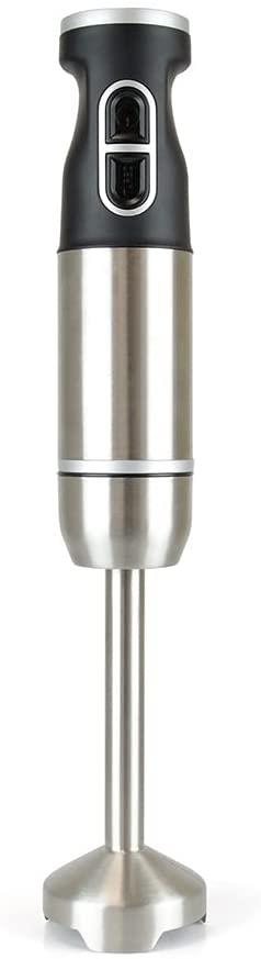 Compact hand blender 700w stainless steel from KitchenPerfected designed for easy blending and chopping in the kitchen.