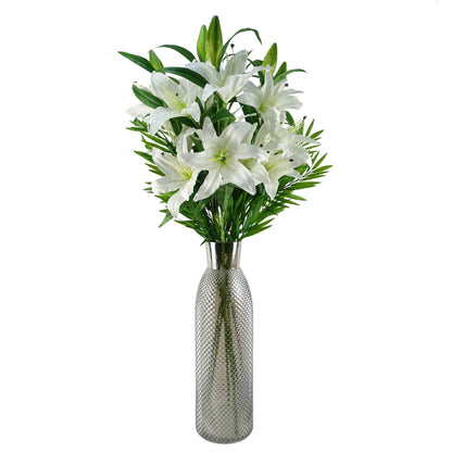 50cm Smoke Grey Diamond Cut Design Tall Glass Vase