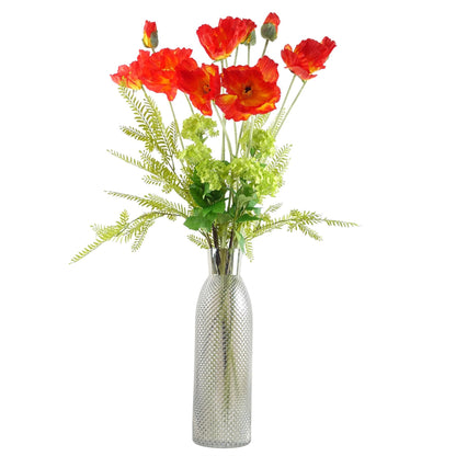 50cm Smoke Grey Diamond Cut Design Tall Glass Vase