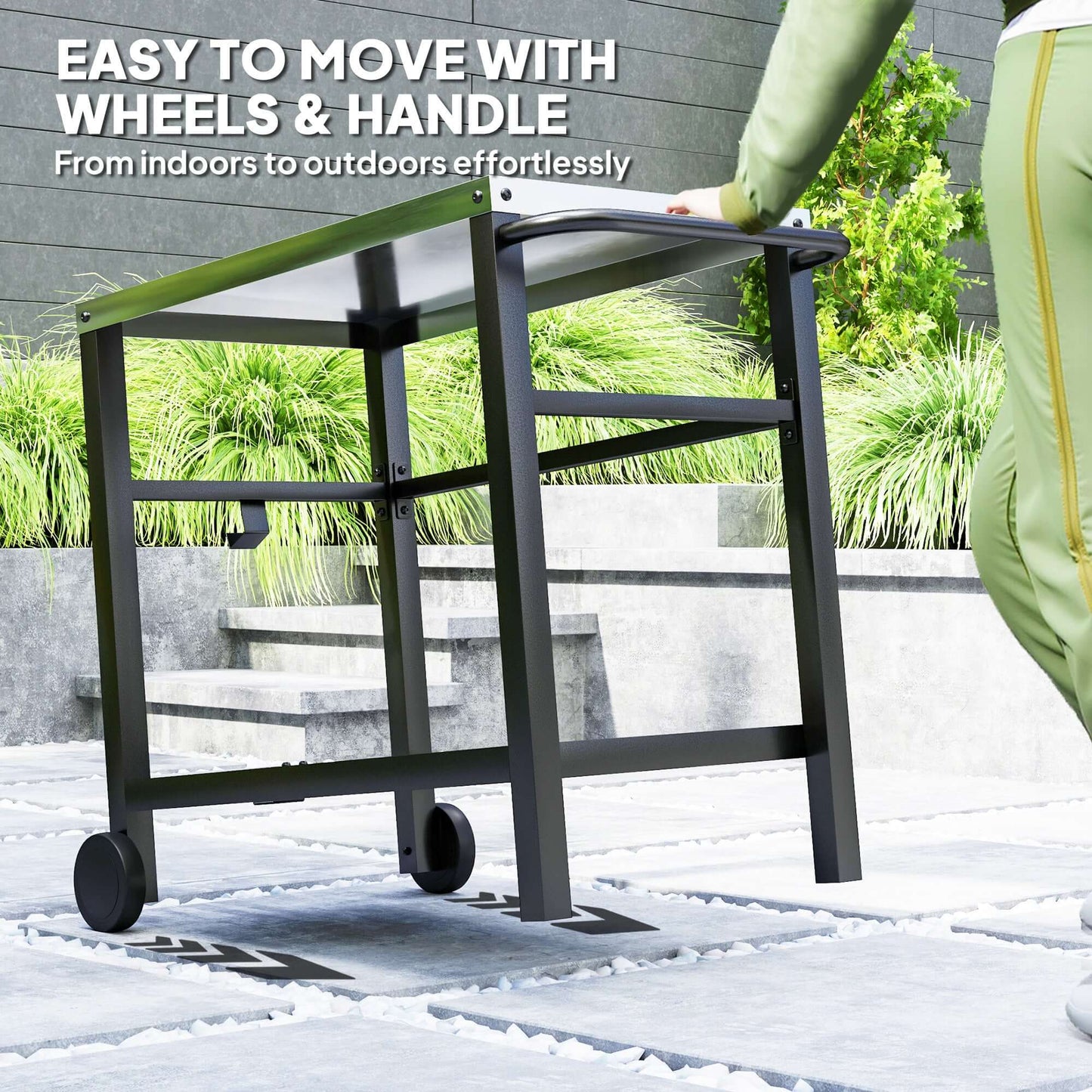 Outsunny Outdoor BBQ Table with Shelf, Outdoor Kitchen, Charcoal Grey