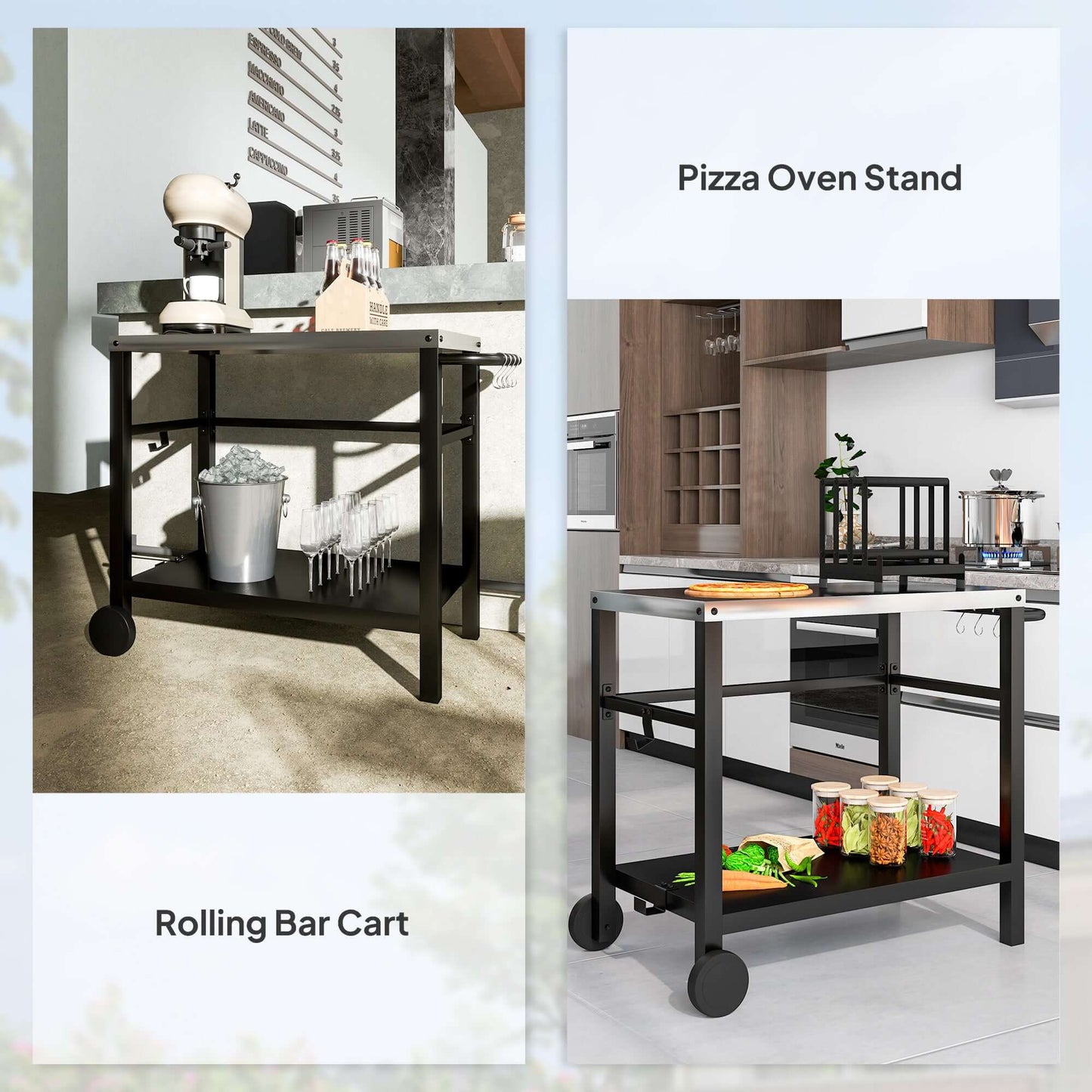 Outsunny Outdoor BBQ Table with Shelf, Outdoor Kitchen, Charcoal Grey