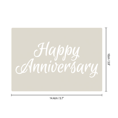 Celebration Script Message Set 1,Happy Birthday, Happy Anniversary & Congratulations, A6 Craft & Cake Decorating Stencil, Reusable Mylar for Cakes, Cards, & Crafts