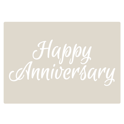 Celebration Script Message Set 1,Happy Birthday, Happy Anniversary & Congratulations, A6 Craft & Cake Decorating Stencil, Reusable Mylar for Cakes, Cards, & Crafts