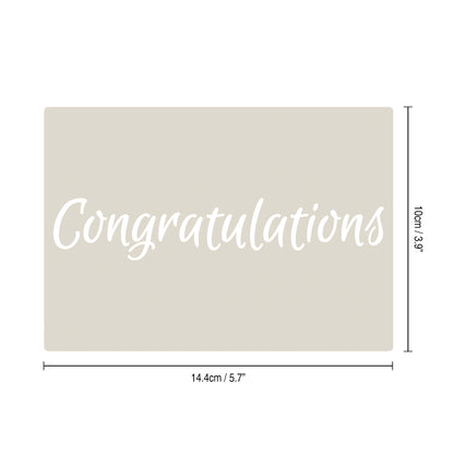 Celebration Script Message Set 1,Happy Birthday, Happy Anniversary & Congratulations, A6 Craft & Cake Decorating Stencil, Reusable Mylar for Cakes, Cards, & Crafts