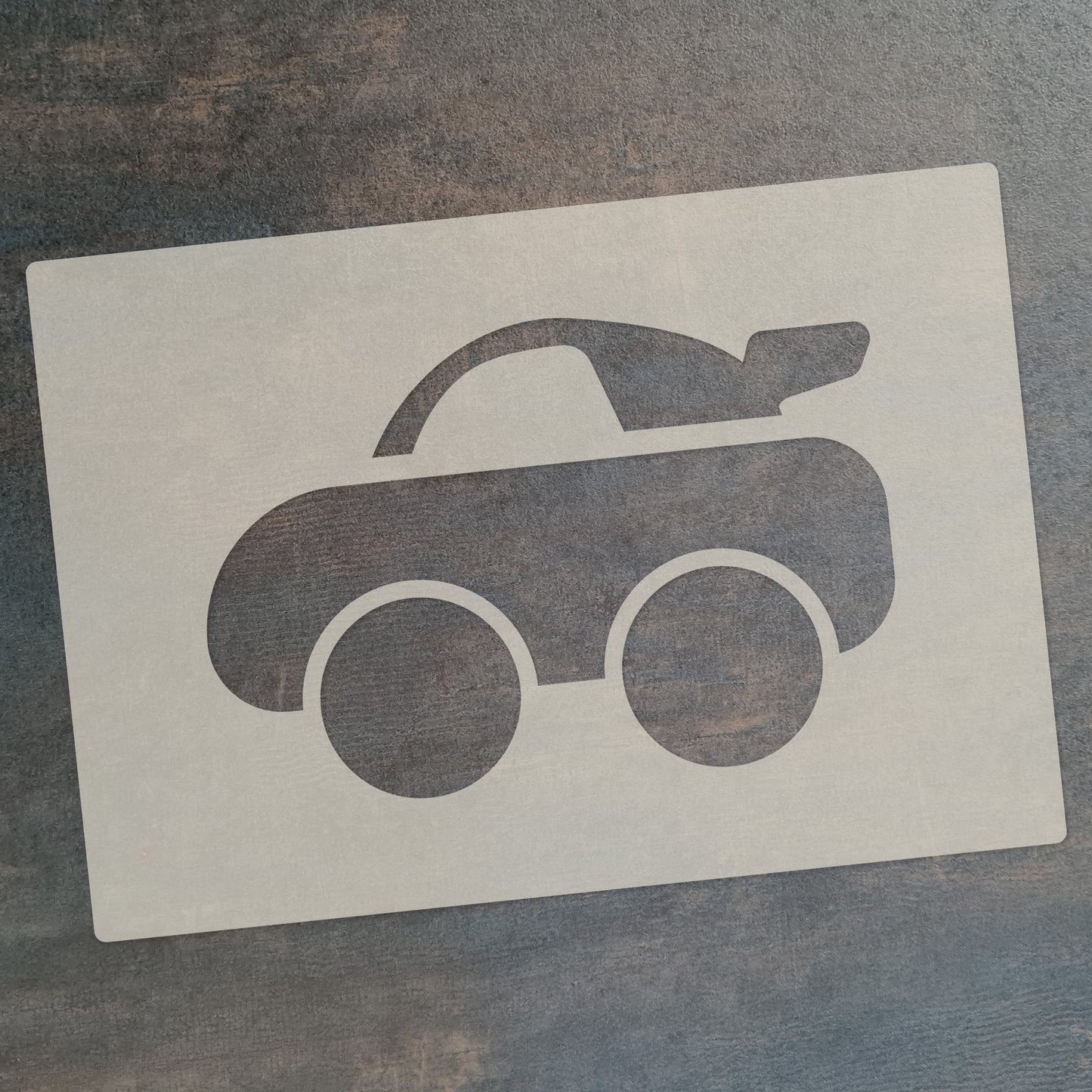 Cute Car Stencil Set 4pc featuring 4 cute cars: saloon, convertible, sports and SUV/4x4, A6 Reusable Mylar Templates for Walls, Cakes, Crafts, Cards & More