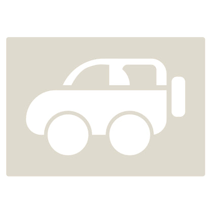 Cute Car Stencil Set 4pc featuring 4 cute cars: saloon, convertible, sports and SUV/4x4, A6 Reusable Mylar Templates for Walls, Cakes, Crafts, Cards & More