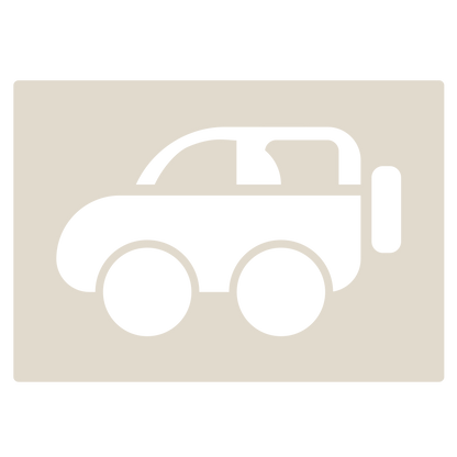 Cute Car Stencil Set 4pc featuring 4 cute cars: saloon, convertible, sports and SUV/4x4, A6 Reusable Mylar Templates for Walls, Cakes, Crafts, Cards & More