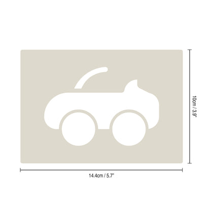 Cute Car Stencil Set 4pc featuring 4 cute cars: saloon, convertible, sports and SUV/4x4, A6 Reusable Mylar Templates for Walls, Cakes, Crafts, Cards & More