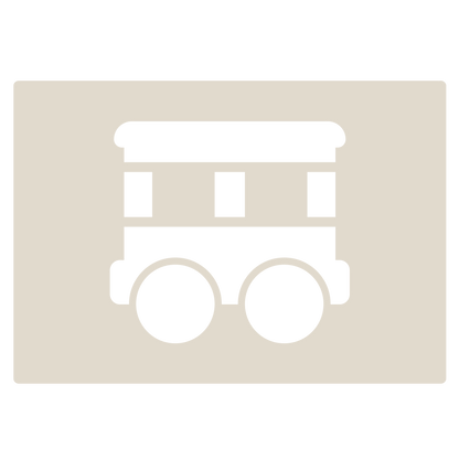 Cute Train Stencil Set 4pc, train engine, passenger carriage, hopper car, box car, A6 Reusable Mylar Templates for Walls, Cakes, Crafts, Cards & More