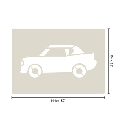 Road Car Stencil Set – 4pc saloon car, sports car, convertible, SUV/4x4 A6 Reusable Mylar Templates for Walls, Cakes, Crafts, Cards & More