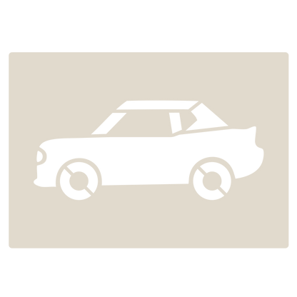Road Car Stencil Set – 4pc saloon car, sports car, convertible, SUV/4x4 A6 Reusable Mylar Templates for Walls, Cakes, Crafts, Cards & More