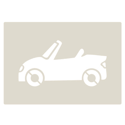 Road Car Stencil Set – 4pc saloon car, sports car, convertible, SUV/4x4 A6 Reusable Mylar Templates for Walls, Cakes, Crafts, Cards & More