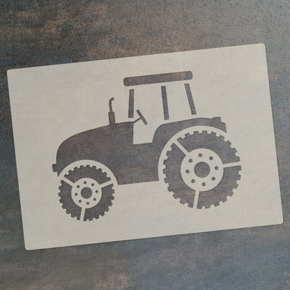 Industrial Vehicles Stencil Set tractor, digger, loader and lorry, 4pc A6 Reusable Mylar Templates for Walls, Cakes, Crafts, Cards & More