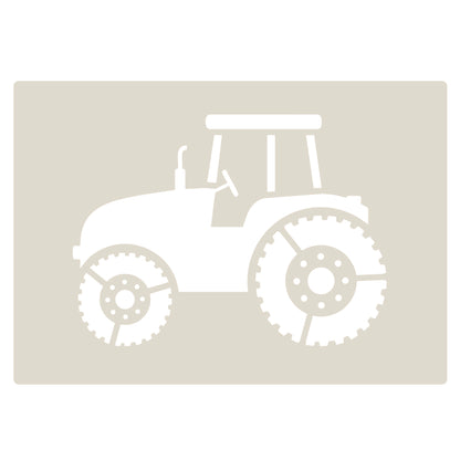 Industrial Vehicles Stencil Set tractor, digger, loader and lorry, 4pc A6 Reusable Mylar Templates for Walls, Cakes, Crafts, Cards & More