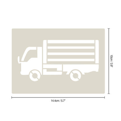 Industrial Vehicles Stencil Set tractor, digger, loader and lorry, 4pc A6 Reusable Mylar Templates for Walls, Cakes, Crafts, Cards & More