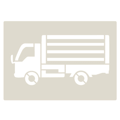 Industrial Vehicles Stencil Set tractor, digger, loader and lorry, 4pc A6 Reusable Mylar Templates for Walls, Cakes, Crafts, Cards & More
