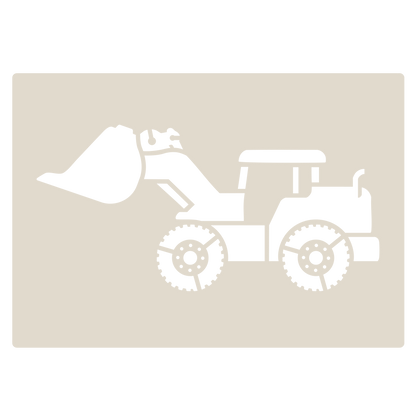 Industrial Vehicles Stencil Set tractor, digger, loader and lorry, 4pc A6 Reusable Mylar Templates for Walls, Cakes, Crafts, Cards & More