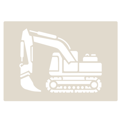 Industrial Vehicles Stencil Set tractor, digger, loader and lorry, 4pc A6 Reusable Mylar Templates for Walls, Cakes, Crafts, Cards & More