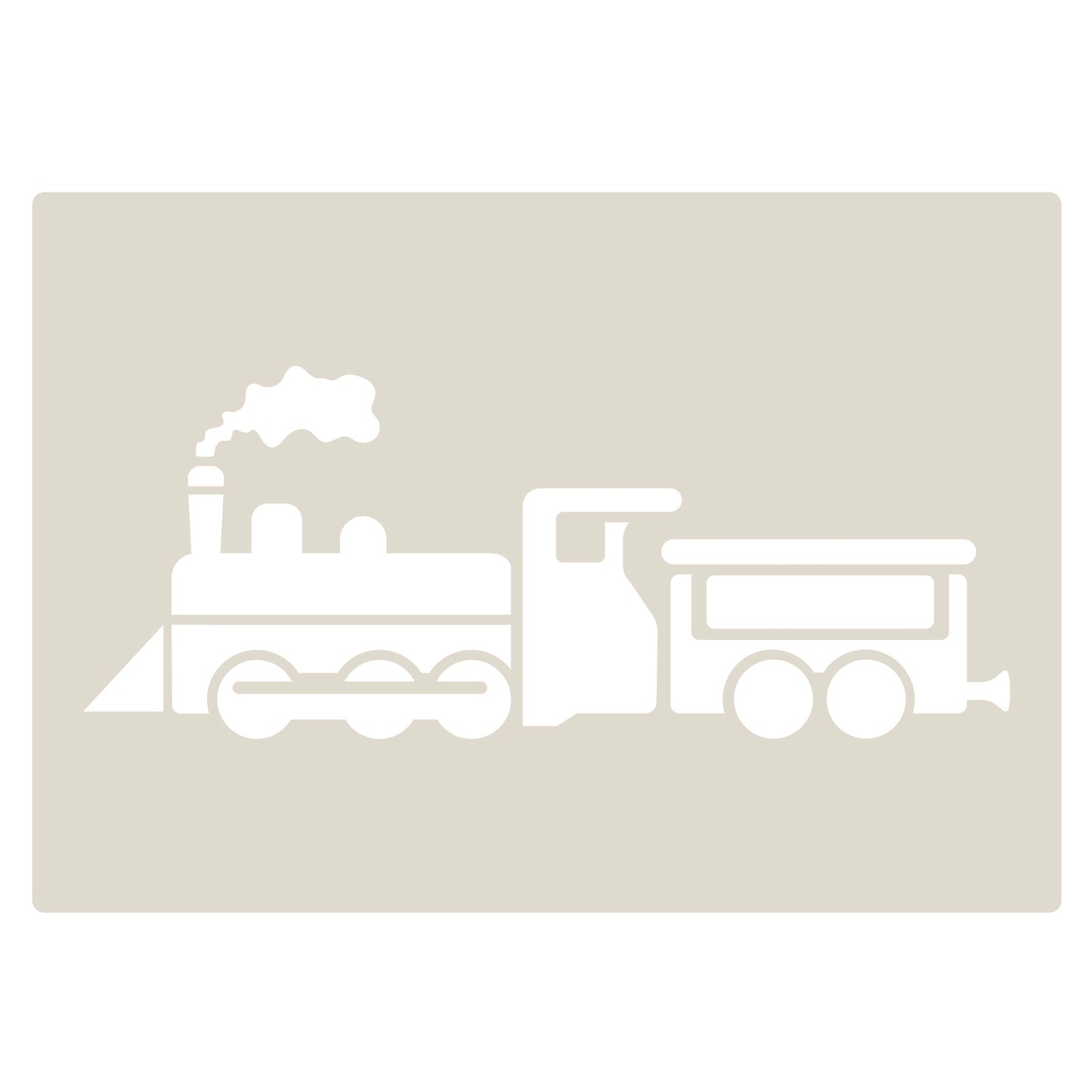 Steam Train Stencil Set – 4pc A6 Reusable Mylar Templates for Walls, Cakes, Crafts, Cards & More
