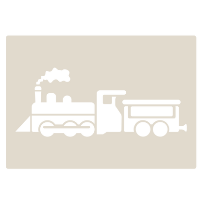 Steam Train Stencil Set – 4pc A6 Reusable Mylar Templates for Walls, Cakes, Crafts, Cards & More