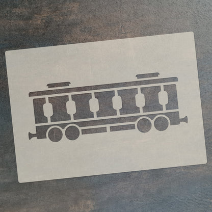 Steam Train Stencil Set – 4pc A6 Reusable Mylar Templates for Walls, Cakes, Crafts, Cards & More