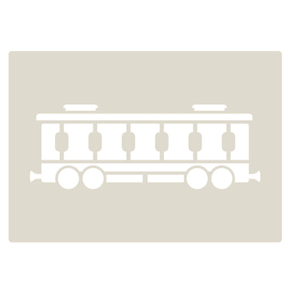 Steam Train Stencil Set – 4pc A6 Reusable Mylar Templates for Walls, Cakes, Crafts, Cards & More
