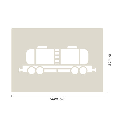 Steam Train Stencil Set – 4pc A6 Reusable Mylar Templates for Walls, Cakes, Crafts, Cards & More