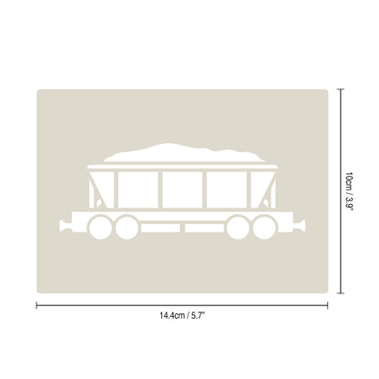 Steam Train Stencil Set – 4pc A6 Reusable Mylar Templates for Walls, Cakes, Crafts, Cards & More