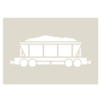 Steam Train Stencil Set – 4pc A6 Reusable Mylar Templates for Walls, Cakes, Crafts, Cards & More