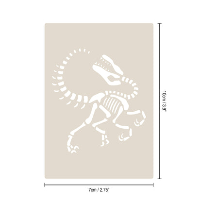 4pc Dinosaur Fossils & Footprints Stencil Set