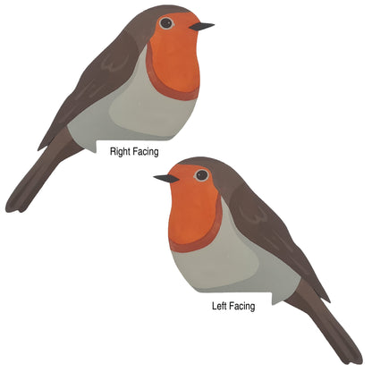 Robin Hand Painted Wooden Bird Corner Decoration - Left or Right Facing - Perfect For Door Frames, Cupboards, Light Switches, Pictures & More