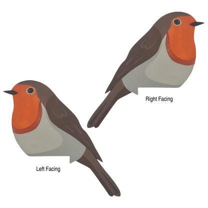 Robin Hand Painted Wooden Bird Corner Decoration - Left or Right Facing - Perfect For Door Frames, Cupboards, Light Switches, Pictures & More