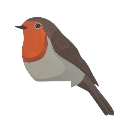 Robin Hand Painted Wooden Bird Corner Decoration - Left or Right Facing - Perfect For Door Frames, Cupboards, Light Switches, Pictures & More
