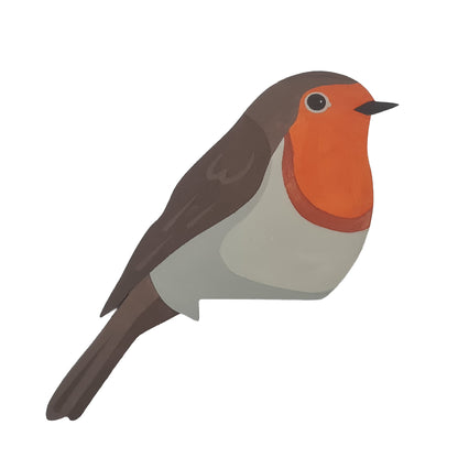 Robin Hand Painted Wooden Bird Corner Decoration - Left or Right Facing - Perfect For Door Frames, Cupboards, Light Switches, Pictures & More